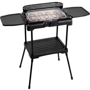 Princess Barbecue Elettrico con Mensole, 2200 watt, Sistema anti-fumo, Paravento, Superficie di 40 x 24.5 cm, Nero