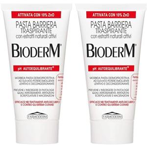 FARMODERM Bioderm Pasta Barriera - Pasta a base d'acqua - Crema per pannolini con ossido di zinco - Ideale per calmare, prevenire e curare eruzioni cutanee da pannolino, irritazioni e dermatiti - Adatto per