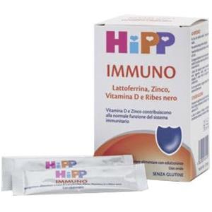 HiPP- HiPP Immuno Bustine, Integratore Alimentare, Difese Immunitarie Bambini, Benessere di Naso e Gola, Lattoferrina, Zinco, Vitamina D, Ribes Nero, Bambini, Sistema immunitario, Senza Glutine