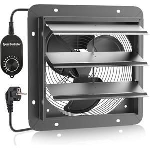 MISTRO Ventilatore di Scarico da 300 mm con Regolatore di Velocità | Ventilator mit automatischen Klappen, Industrie Fensterlüfter für Lager, große Küche,Keller Garage küche Lamellen und Fabrik