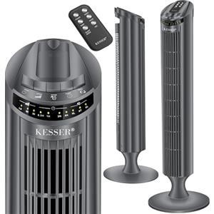 KESSER® Ventilatore a torre con telecomando | Angolo di oscillazione 90° | 3 velocità | 90 cm | + Funzione timer | Funzione turbo | Ventilatore a colonna, ventilatore a piantana, raffreddamento