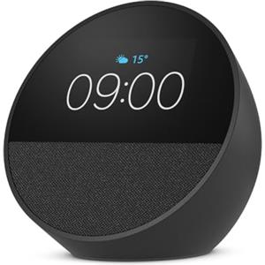 Amazon Echo Spot (modello 2024) | Sveglia intelligente con audio di qualità | Nero, con Accesso Anticipato ad Alexa+