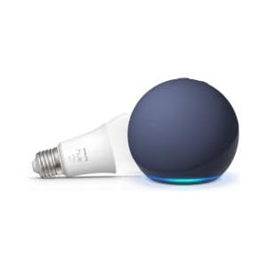 Amazon Echo Dot (Ultimo modello) con Alexa+, Blu Notte + Philips Hue White Lampadina LED Smart (E27), Bundle Illuminazione Intelligente con Controllo Vocale
