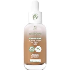 Deborah Milano - Fondotinta in Siero Biologico Formula Pura SPF 20, n.05 Warm, con Olio di Jojoba e Mix di Oli Biologici, Finish Luminoso, Texture Fluida e Leggera, Effetto No-MakeUp, 30 ml