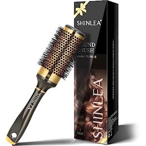 SHINLEA Spazzola Capelli - SHINLEA spazzola capelli rotonda per Donne, Uomini e Bambini, Spazzola Lisciante per Capelli Antinodo Barrel 43mm, Per Capelli Bagnati Lisci o Ricci