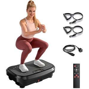MOMODA Pedana Vibrante Fitness, Allenamento Total Body e Rilassamento Muscolare a Casa, Motore 200W 120 Velocità, Display LED con Telecomando, Bluetooth, Portata Max. 204 kg / 450 lbs
