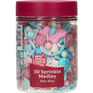 FunCakes 3D Sprinkle Medley Baby Bliss: Decorazioni di Zucchero, Sapore Delizioso, Ottime per Decorare Torte, Cupcake e Biscotti, Sprinkle Mix, 70g