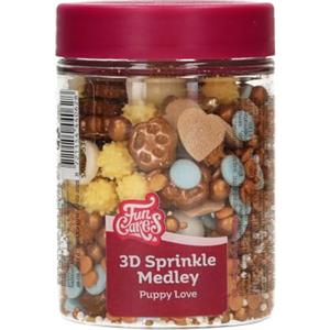 FunCakes 3D Sprinkle Medley Puppy Love: Decorazioni di Zucchero, Sapore Delizioso, Ottime per Decorare Torte, Cupcake e Biscotti, Sprinkle Mix, 70g