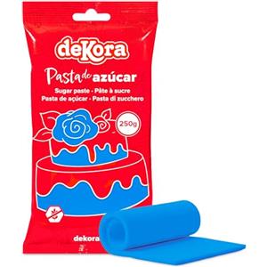 dekora - Pasta di Zucchero Blu cielo 250g - Sugar Paste - Pasta zucchero per torte - facile da usare - Kosher, Halal e Senza Glutine