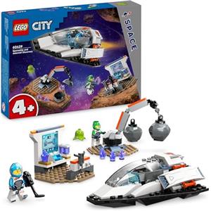 LEGO City Navetta Spaziale e Scoperta di Asteroidi, Gioco per Bambini e Bambine da 4 Anni con Astronave Giocattolo, Laboratorio da Costruire, Gru, 2 Minifigure di Astronauti e 1 Figura di Alieno 60429