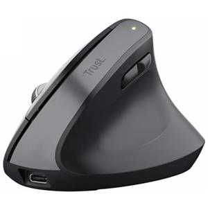 Trust Bayo+ Mouse Verticale Wireless Bluetooth + RF 2.4GHz, Nero