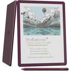 Amazon Kindle Scribe Colorsoft 64 GB (ultimo modello) — Schermo a colori da 11'', effetto carta, luce frontale — Sottile, leggero, potente — Scrivi nel taccuino, nei documenti e nei libri - Porpora