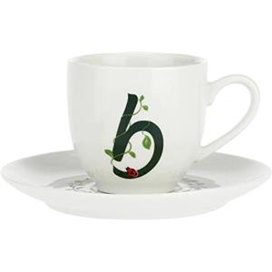La Porcellana Bianca - Solotua Tazza da caffè con piattino Letter 'B' 85 Gram. in Confezione Regalo