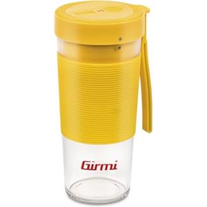 Girmi FR11 Frullatore Portatile con Coperchio, Ricaricabile con Cavo USB, Bicchiere in Tritan BPA Free, capacità 450 ml (utilizzabile 300ml), lame INOX, fino a 10 Cicli di Frullatura con 1 Ricarica
