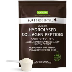 Igennus Healthcare Nutrition Igennus 100% Collagene Idrolizzato, Peptidi di Collagene Grass Fed, 400gr | Collagene in Polvere per Produrre Tipo 1, 2 e 3, Bovini Allevati ad Erba, Non Aromatizzato, Non-OGM, 40 porzioni