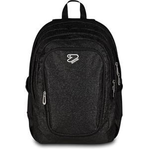 Seven Zaino Doppio Scomparto Tech Shiny, Nero, Tasca Porta PC e Tasca Porta Borraccia, Scuola Media e Superiore, Ragazza