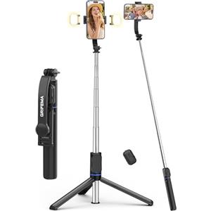 GRIFEMA Bastone Selfie con Luce LED, Treppiede Selfie Stick Estensibile 107