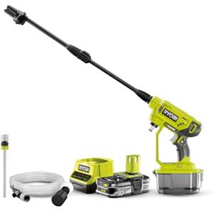 Ryobi Idropulitrice Portatile a Batteria 18V ONE+ con Batteria 2,5Ah e Caricatore, 22 bar, Autoadescante, Ugello Multigetto, Alloggiamento Batteria Impermeabile, RY18PW22A-125