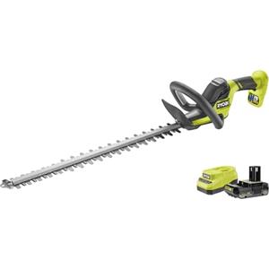 Ryobi Tagliasiepi a Batteria 18V ONE+ con Batteria 2.0Ah e Caricatore, Lama 55 cm, Taglio 24 mm, Impugnatura Ergonomica, per Siepi e Giardino, RY18HT55A-120