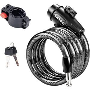GRIFEMA GA1204-12 Lucchetto per bicicletta con 2 chiavi, nero