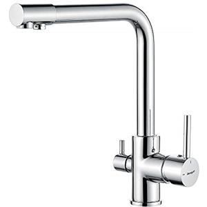 Ibergrif Rubinetto Cucina 3 Vie, Miscelatore Cucina Lavello con Bocca Girevole a 360, Rubinetto per Cucina Con Filtro per Acqua Potabile e Funzione Filtro [Classe Di Efficienza Energetica A++]