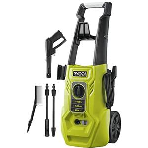 Ryobi Idropulitrice Elettrica ad Acqua Fredda 1600W, 130 Bar, 420 L/h, Pompa in Alluminio, Tubo Steel Braided 5 m, Serbatoio Detergente Integrato, RY130PWA