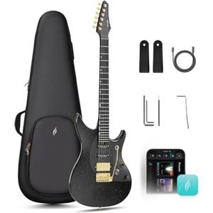 ENYA INSPIRE PRO SD Chitarra Elettrica con Pickup Seymour Duncan SSL+TB4 | Altoparlante 20W anti-larsen, corpo carbonio 39, 64 preset, looper, accordatore, barra tattile, per suono silenzioso e live.