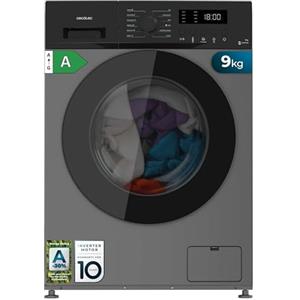 Cecotec Lavatrice 9K Carico Frontale Bolero DressCode 9155 Inverter Steel. Classe A-30%, 1400RPM, 12 Programmi, Inverter Plus, Basso Consumo, Steam Max, Drum Clean, Delay Start, Pannello Controllo LED