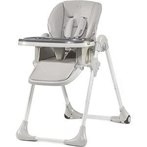 kk Kinderkraft Kinderkraft YUMMY Seggiolone Pappa, Regolabile, Pieghevole, Ripiano Smontabile, per Bambini da 6 Mesi fino a 3 Anni, Grigio