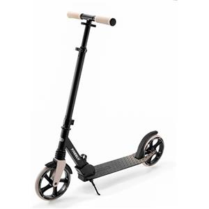 kk Kinderkraft Kinderkraft FREELY fino a 100 kg, monopattino, monopattino pieghevole, per bambini dai 5 anni e adulti, grandi ruote in PU da 20 cm, altezza del manubrio regolabile da 82 cm a 105 cm, Beige