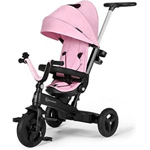 kk Kinderkraft Kinderkraft Triciclo Evolutivo TWIPPER, con Maniglione, Sella Girevole 360 Gradi, Accessori, Campanello, Portabicchiere, da 9 Mesi fino a 5 Anni, Rosa