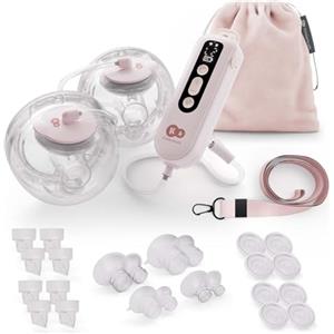 kk Kinderkraft Kinderkraft GENTLEFLOW Tiralatte Elettrico Doppio, 3 modalità, 9 livelli di aspirazione, uso singolo o doppio, 5 misure di coppe 17-27 mm, biberon 180 ml, batteria 1800 mAh, ricarica USB-C, Rosa