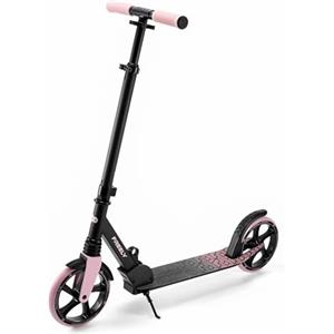 kk Kinderkraft Kinderkraft FREELY fino a 100 kg, monopattino, monopattino pieghevole, per bambini dai 5 anni e adulti, grandi ruote in PU da 20 cm, altezza del manubrio regolabile da 82 cm a 105 cm, Rosa