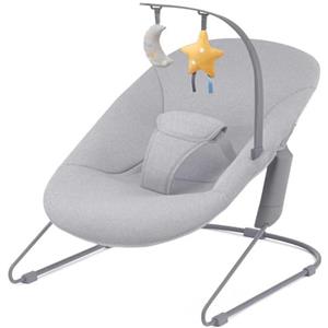 kk Kinderkraft Kinderkraft Sdraietta CALMEE, Dondolo Neonati, con Giocattoli, Seduta sagomata, Facile da pulire, Grigio