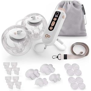 kk Kinderkraft Kinderkraft GENTLEFLOW Tiralatte Elettrico Doppio, 3 modalità, 9 livelli di aspirazione, uso singolo o doppio, 5 misure di coppe 17-27 mm, biberon 180 ml, batteria 1800 mAh, ricarica USB-C, Oro