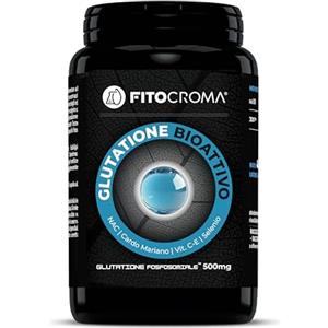 FITOCROMA Glutatione Fosfosomiale™ 500mg + Nac, Cardo mariano e Antiossidanti, Glutatione Forte, Detox/Antiage, ridotto, 120 capsule vegane