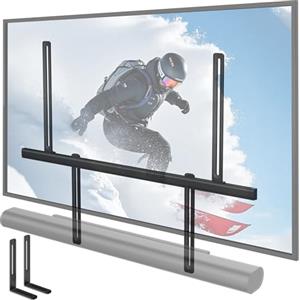 monTEK Supporto Regolabile per Soundbar Fino a 10 Kg, Staffa Soundbar Sotto La TV, adatto anche per Bose Soundbar 500/700, Sonos Arc/Beam/Playbar, Samsung, Sony, LG e JBL
