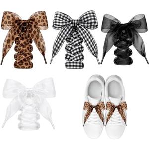 Qxcmuan Scarpe 4 paia di morbidi a quadretti, e divertenti in fettuccia per scarpe | Stringhe per sneakers da donna Per Bambini, Tennis, Pattini A Rotelle, Ballerine, Sport Outdoor, Viaggi