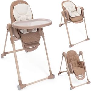 Chicco Polly Armonia Seggiolone Evolutivo Pappa per Bambini da 0 Mesi a 40 kg, Sedia Evolutiva, Seggiolone Reclinabile a Sdraietta con Altezza e Poggiapiedi Regolabili, 4 Ruote, Compatto, Terracotta
