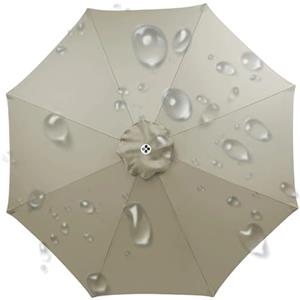 VEAI Telo di Ricambio per ombrellone 200/230/250/270/300 cm - Copertura Lavabile con Ventilazione per ombrelloni da Giardino (6/8 Stecche)(P6,2.7m/6ribs)
