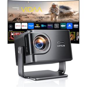 WiMiUS 【2500 ANSI/56W Dolby Hi-Fi】Proiettore 4K Smart TV Vidaa Sistema AirPlay2 Controllo Vocale, Videoproiettore Rotazione 225° Regolazione AI 1080P HDR10 Wimius Proiettore da Esterno/Casa