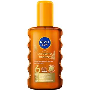 NIVEA SUN Carotene Bronze Olio Solare Abbronzante SPF 6 200 ml, Olio abbronzante con protezione solare, Spray solare con Estratto di Carotene e Vitamina E, Resistente all'acqua, Senza autoabbronzanti