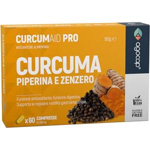 Agocap CURCUMA - Curcuma e Piperina, 60 compresse con estratto di curcumina e zenzero. Curcume Naturale + Piperina e Pepe Nero. Curcumina Vegana, Integratore - Made in Italy