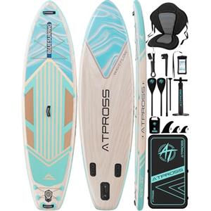 ATPROSS Tavola SUP 320x84cm Stand Up Paddle Extra Largo per 2 Persone | Portata 200kg, Canoa Gonfiabile 2 Posti Stabile e Antiscivolo per Mare e Surf