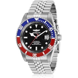 Invicta Pro Diver - Orologio da uomo in acciaio inossidabile con movimento automatico - 42 mm, Rosso / Blu