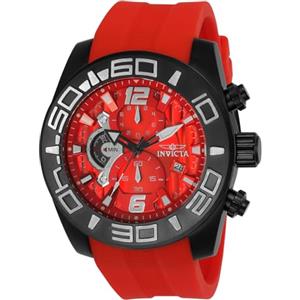 Invicta Pro Diver Orologio da Uomo in acciaio inossidabile con movimento Quarzo - 50mm, Rosso/Nero