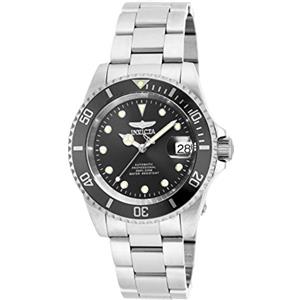 Invicta Pro Diver - Orologio da uomo in acciaio inossidabile con movimento automatico - 40 mm, Grigio / Argento