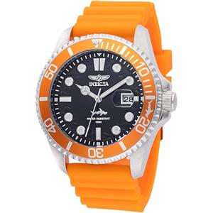 Invicta Pro Diver Orologio da Uomo in acciaio inossidabile con movimento Quarzo - 43mm, Argento/Arancione