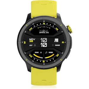 Invicta I-Tech-006 Smartwatch digitale, display da 1,48", cinturino in silicone, monitoraggio nuoto, oltre 100 modalità sportive, Bluetooth 5.3, GPS, cinturino giallo, custodia nera, unisex