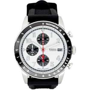 Fossil Sport Tourer Orologio da Uomo, Movimento al quarzo con Cinturino in acciaio inossidabile o in pelle, Bianco sporco